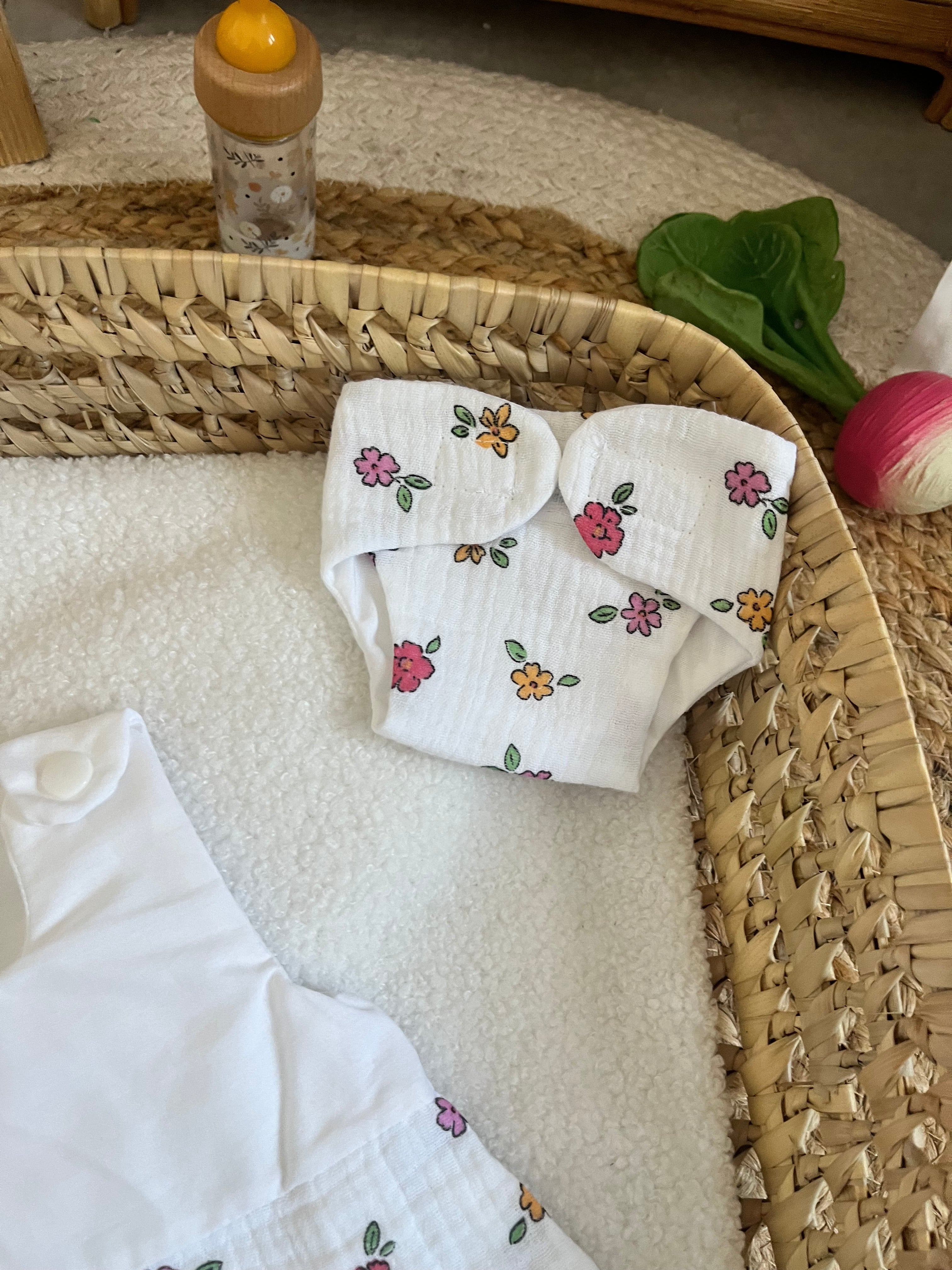 Gigoteuse + couche fleur