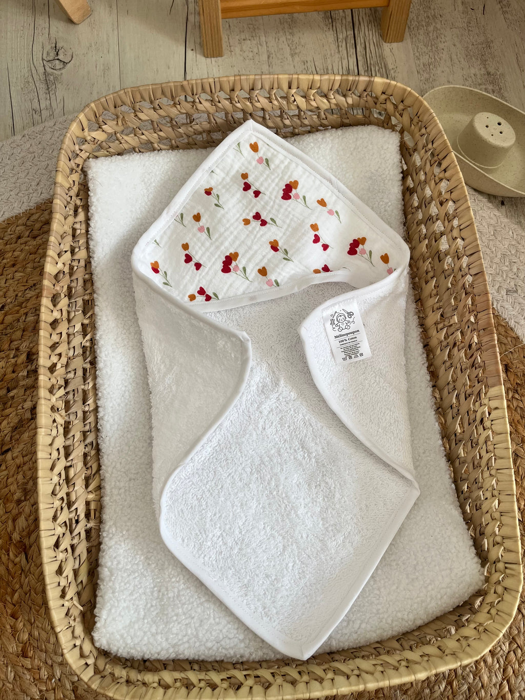 Sortie de bain fleuri
