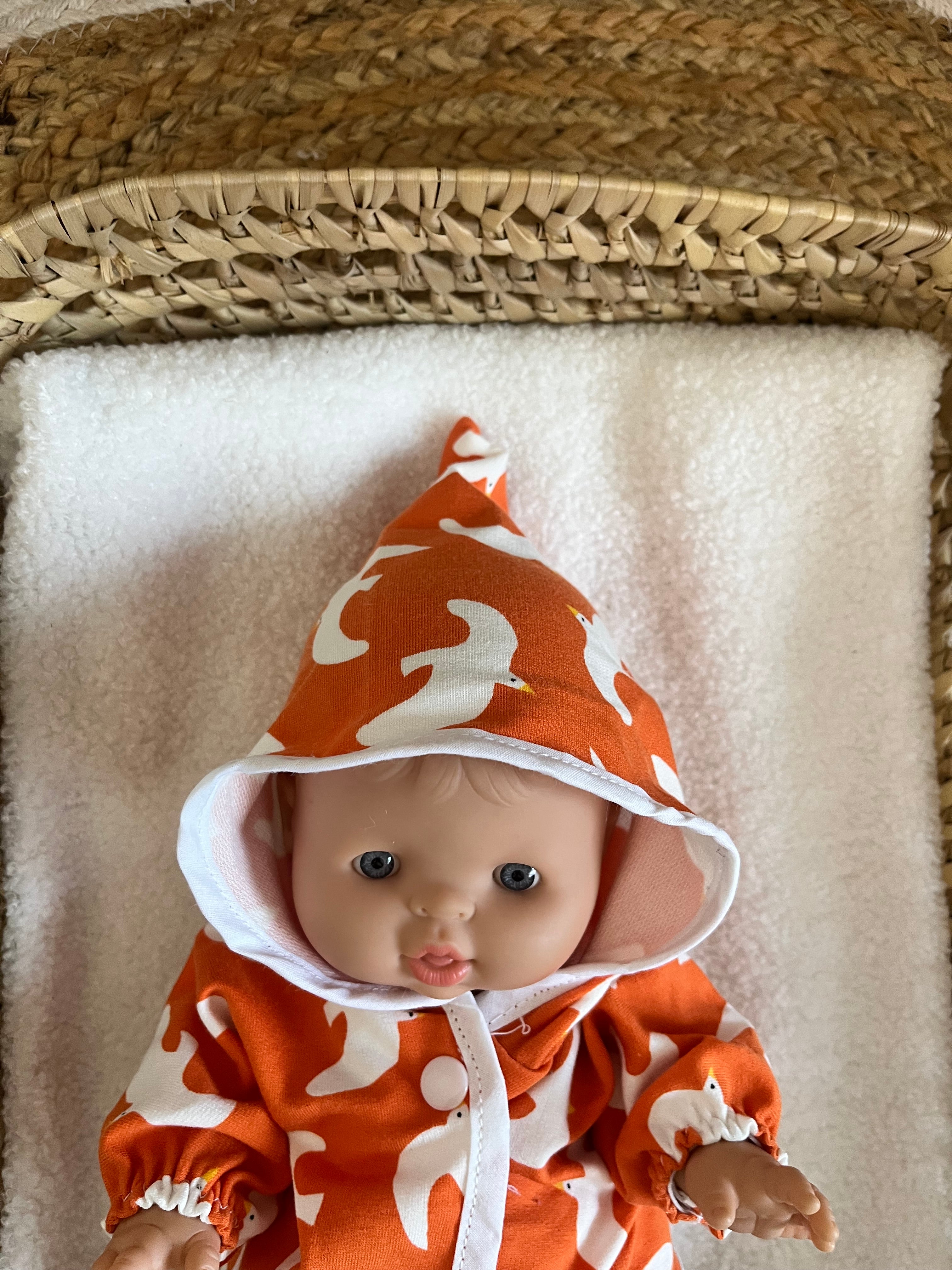 Manteau poupée orange