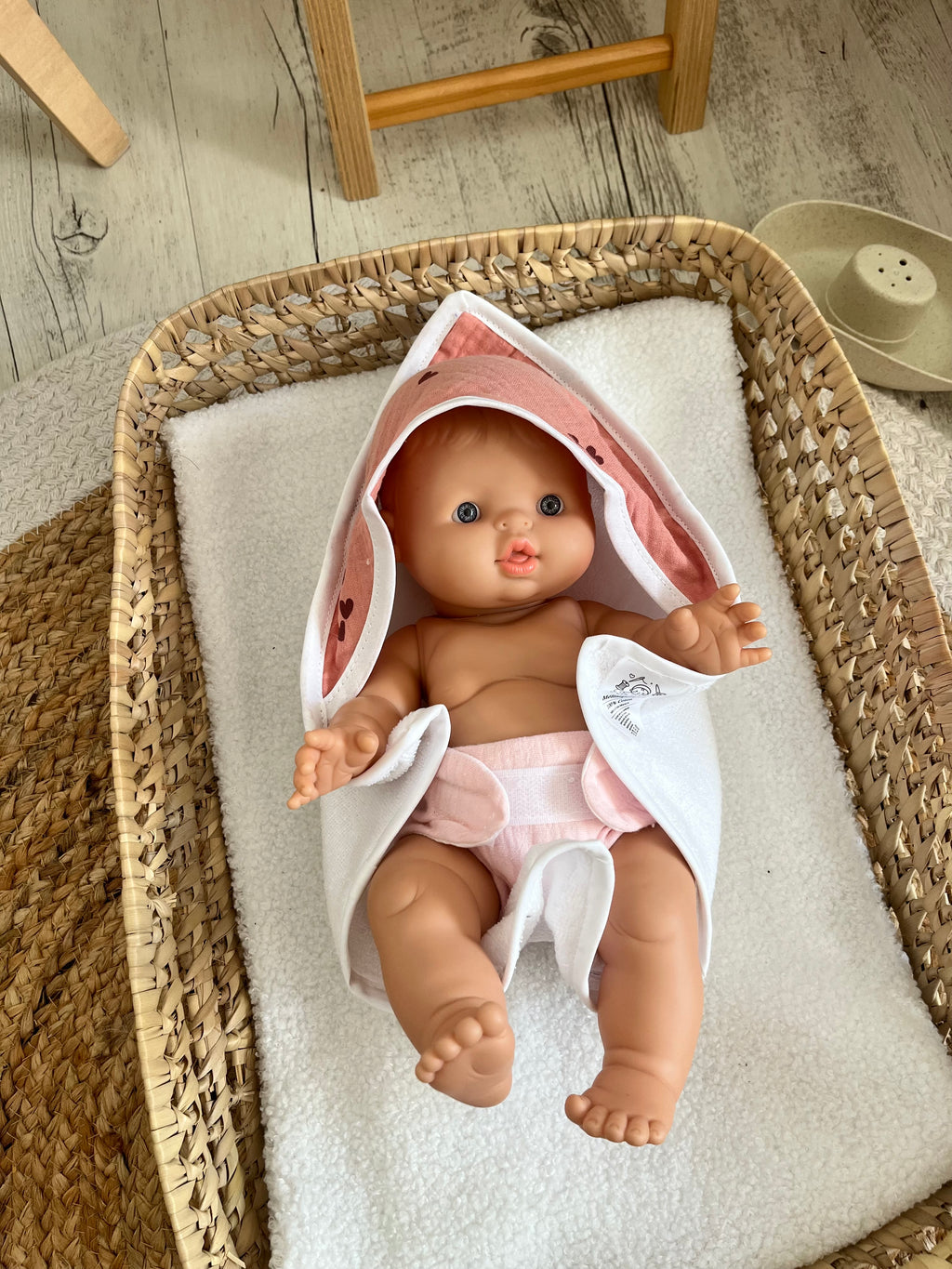 Sortie de bain rose cœur