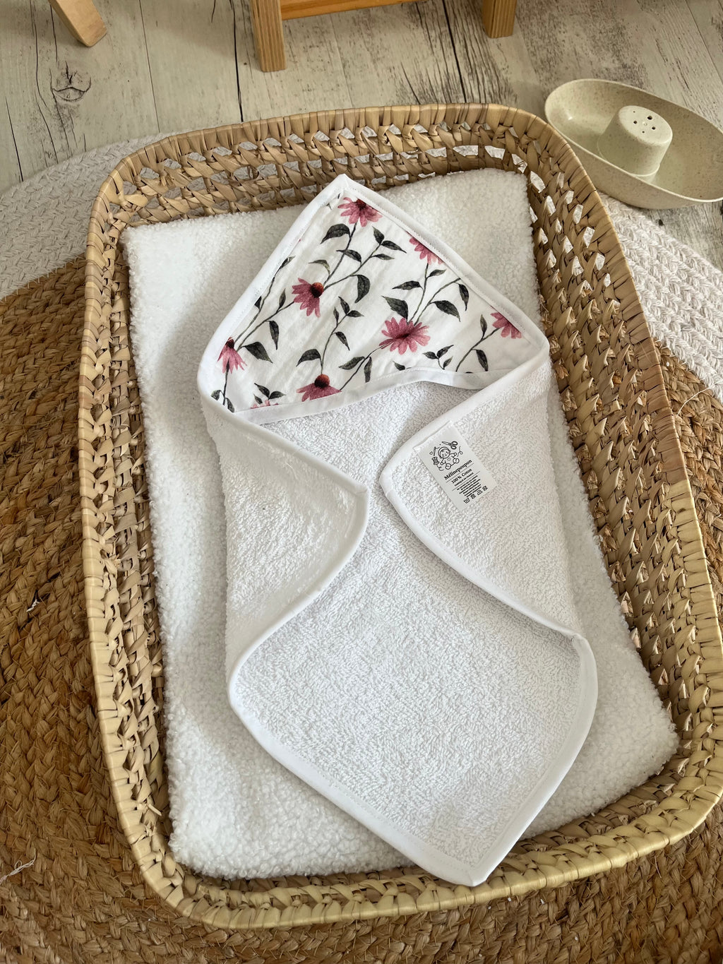 Sortie de bain fleuri